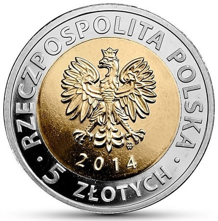 Moneta 5 zł 25 lat Wolności 2014