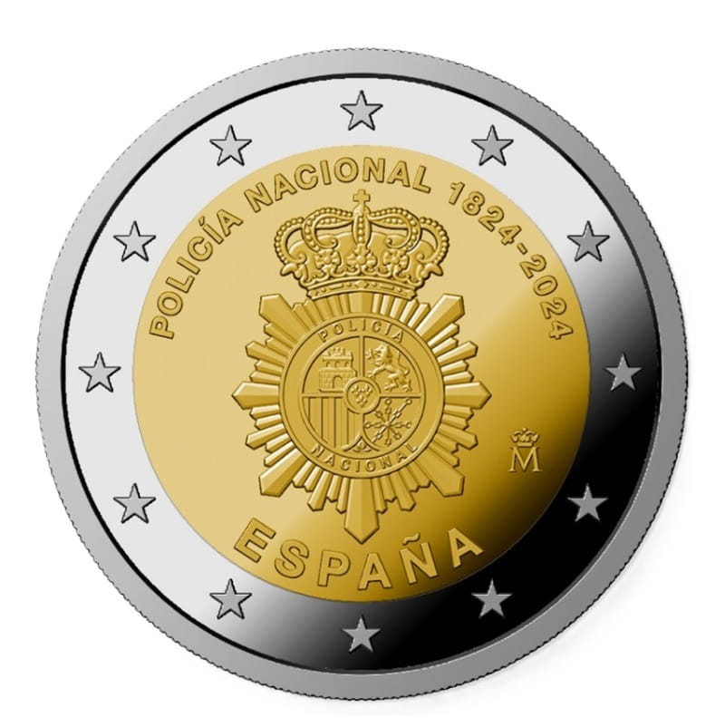 Moneta 2 euro 2024 Hiszpania 200 years of Police